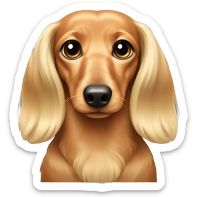 Blonde long hair dachshund  sticker