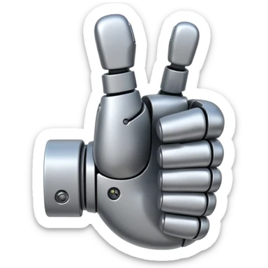 robot hand closed fist but the thumb is up sticker