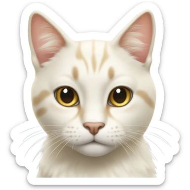 The blonde cat has white fur from its eyes to its neck. His body is blonde and his paws are white like a cat with boots on. sticker