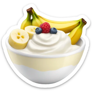Yogurt and banana bowl  sticker
