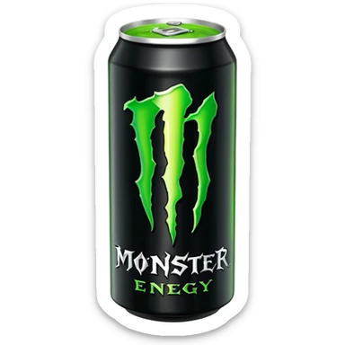 Monster energy Black can with green logo  sticker