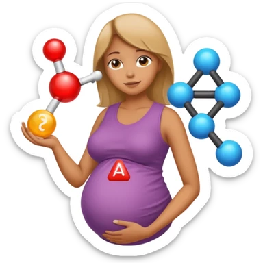 chemical molecule symbol next to a pregnant  sticker
