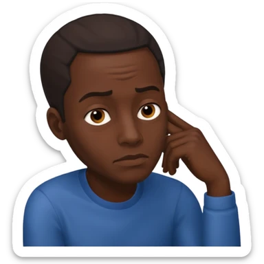 African man deep in thought sticker