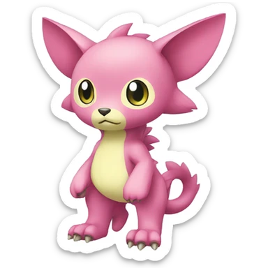 cute kawaii cool Digimon-Fakemon-animal full body sticker