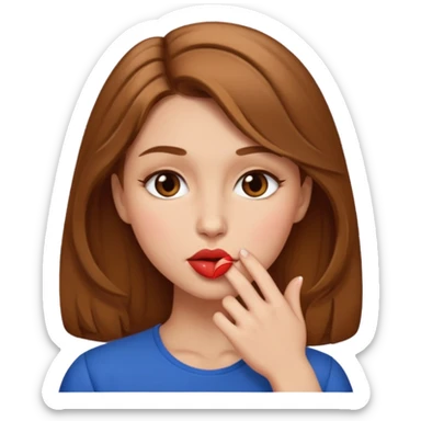 👩🏻‍❤️‍💋‍👩🏼 but light brown hair sticker