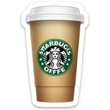 Starbuck coffe with tranparent cup  sticker