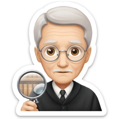 Elder + magnifier, Library Visitor. sticker