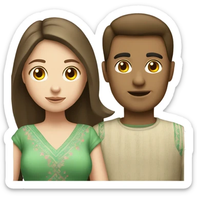 Pale brunette girl with mexican boyfriend sticker