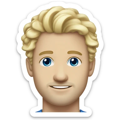 3/4 profile light curl blonde 30yo man blue eyed pale skin sticker