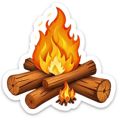 camping fire sticker