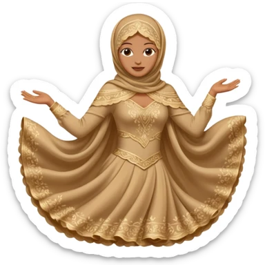 fully veiled woman dancing face also face covered sticker
