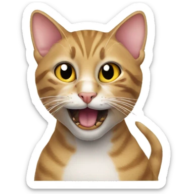 cat with a mouse in his mouth sticker