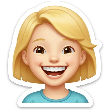 child laughing with a big smile, cheerful and joyful sticker