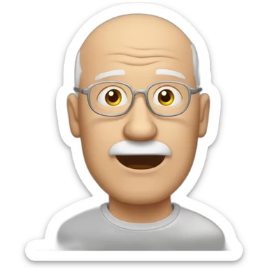 Bald grandpa forgetting where he is sticker