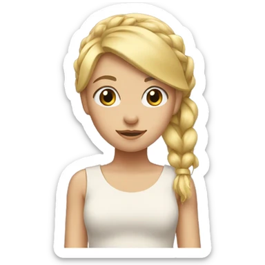 blonde girl standing backwards with a bow on her head sticker