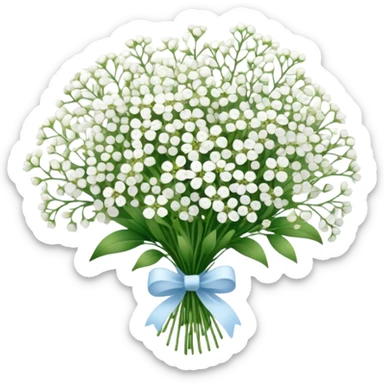 A bouquet of babys breath  sticker