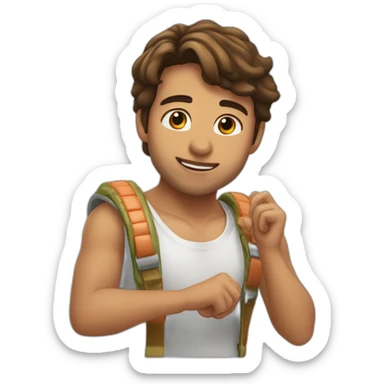 Anjo Miguel jogando beijo sticker