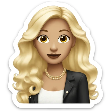 Hot girly blonde wearing Chanel sticker