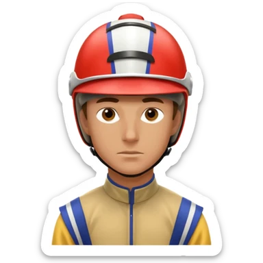 horse jockey male face sticker