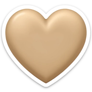 beige heart sticker