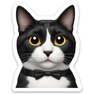 Tuxedo cat with black spot on nose sticker