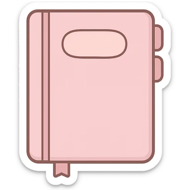 cute pink notebook sticker