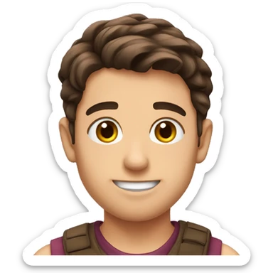 Brunet cute giro  sticker