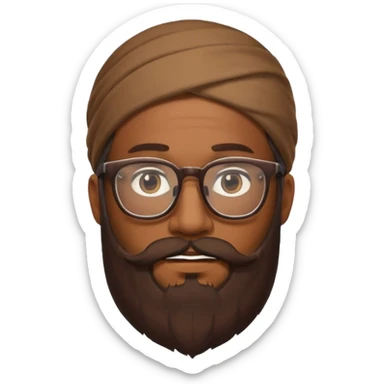 HOMME BRUN LONGUE BARBE LUNETTE sticker