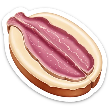 raw duck liver whole, smooth firm surface, beige-pink color, rounded uneven lobes, natural marbling, faint sheen, rich fatty look, no extras, soft lighting, emoji scale sticker