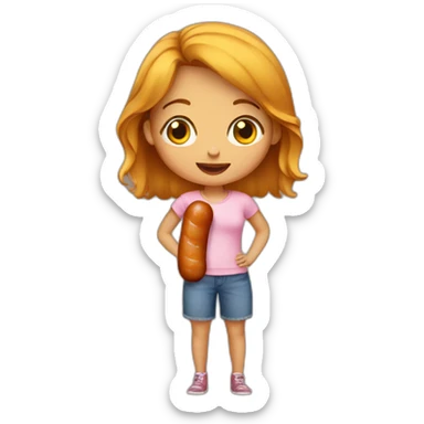 Girl with sausage sticker