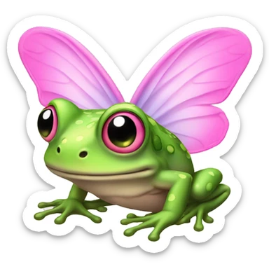 Fairy frog with pink wings  sticker