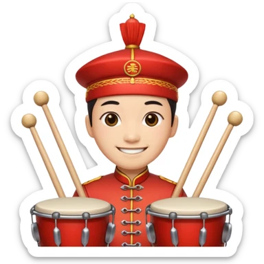 Chinese drummer  sticker