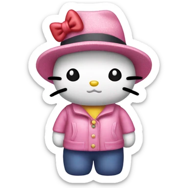 hello kitty with hat sticker