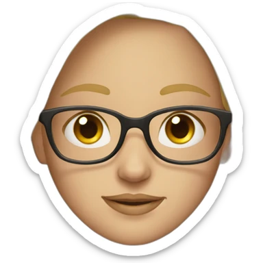 girl with gray eyes and blond hair wearing glasses sticker