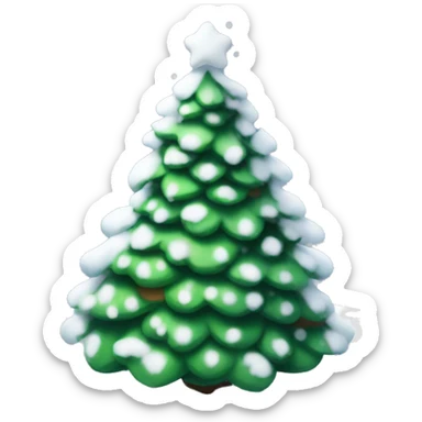 Christmas tree with snow on top sticker