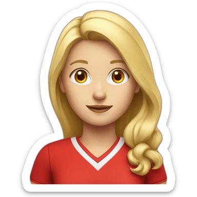 Blonde young teacher with Red sport clothes sticker