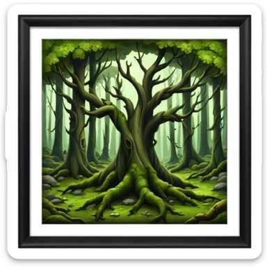 Old wold hanged in wild forest sticker