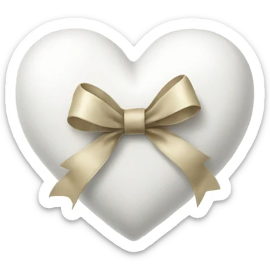 white heart with a bow sticker
