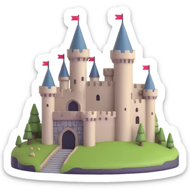 medieval stone castle sticker