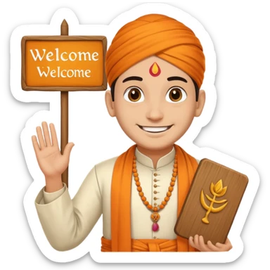 PANDIT JI WITH WELCOME TYPE sticker
