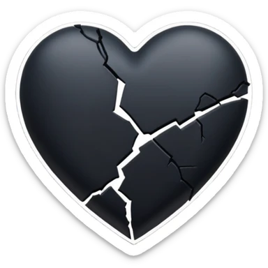 Black heart broken  sticker