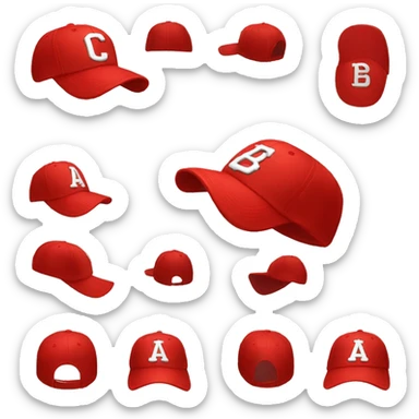 red baseball cap with a C sticker
