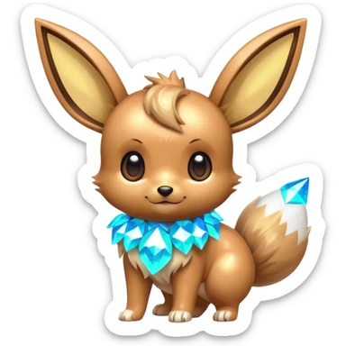 Kawaii Shiny Glowing Neon Glittery Sparkly Bling-bling Glittery Eevee Full Body sticker