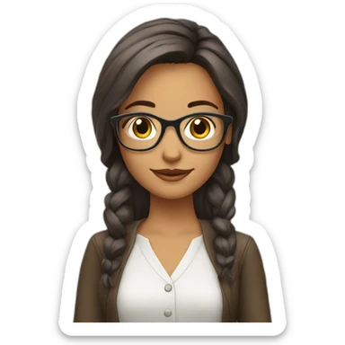 culina smart girl with reading glasses sticker