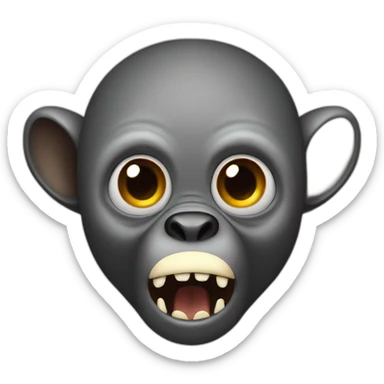 Primate with spider-like body and scary mouth sticker
