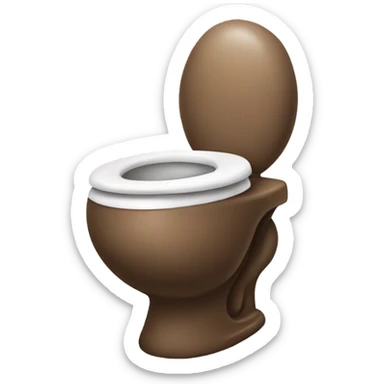 Poop emoji sitting on a toilet  sticker