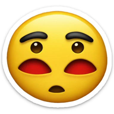 yellow emoji stoned with red low eyes   sticker