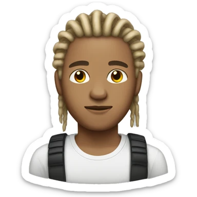 light skin man with short dreads sticker