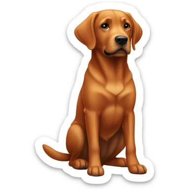 a labrador with dark orange color fur and floppy ears  sticker