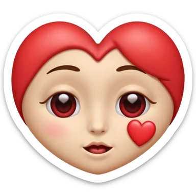 The  heart eye with the Kissy expression and heart ￼ sticker